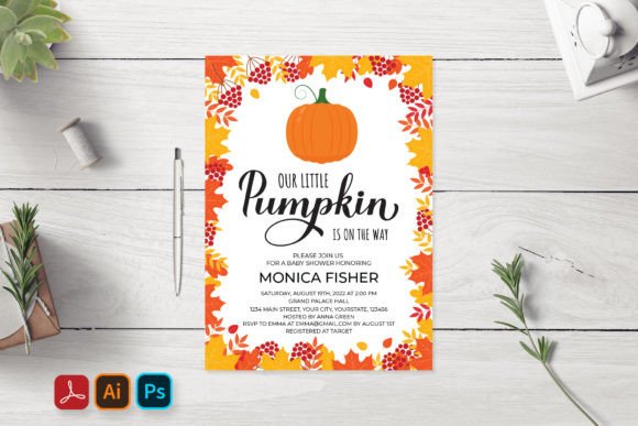 Download Pumpkin Baby Shower Invitation Editable - Shower Collection
