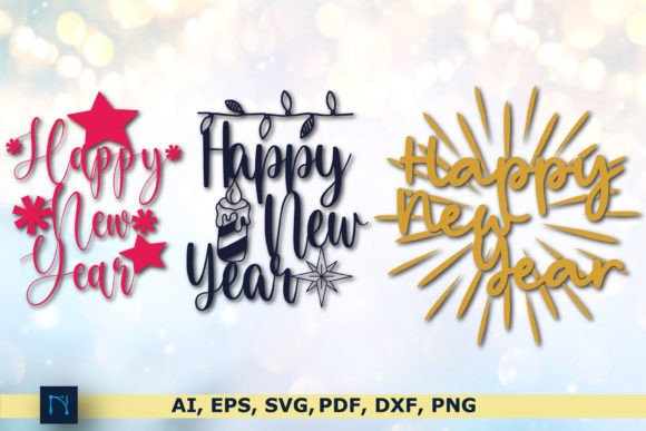 Download Cricut Happy New Year SVG Bundle - Happy Collection