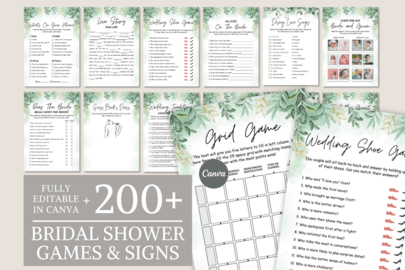 Download Greenery Bridal Shower Games Template - Shower Collection