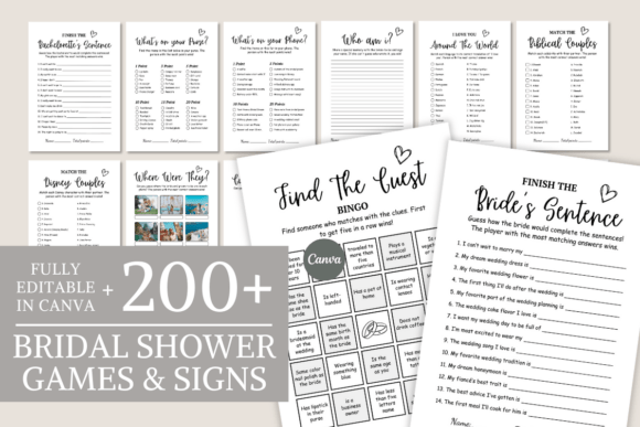 Download Minimalist Bridal Shower Games Template - Shower Collection