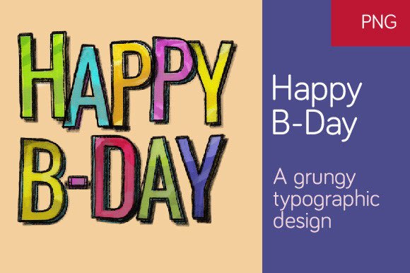 Download Happy B-Day Typographic Design - Happy Collection