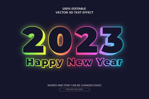 Download 3d Happy New Year 2023 Text Effect - Happy Collection
