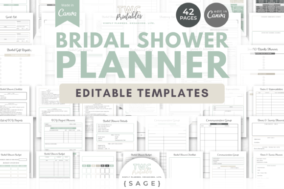 Download Bridal Shower Planner Canva Templates 6 - Shower Collection
